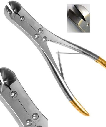 Orthopedic Extra Heavy Duty Pin and Dental K-Wire Cutter Side, Double Action, 20° Degree Angled, TC (Tungsten Carbine), 18cm